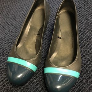 Croc Wedges Black and Blue